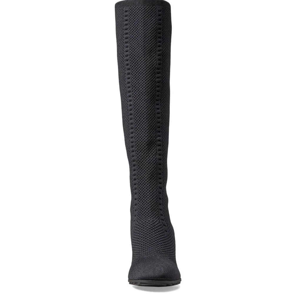 Eileen Fisher Kasana Tall Wedge Knit Boots Black Size 8 New - Picture 7 of 11